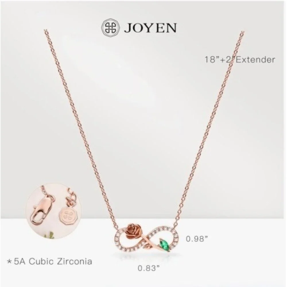 NWB Joyen Women Gold‎ Pendant Necklace with Cubic Zirconia for Wife Girlfriend
